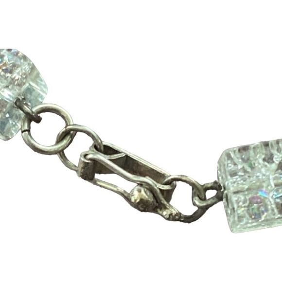 Cubed Square Sterling Silver Fold Over Clasp Bracelet - Picture 12 of 14